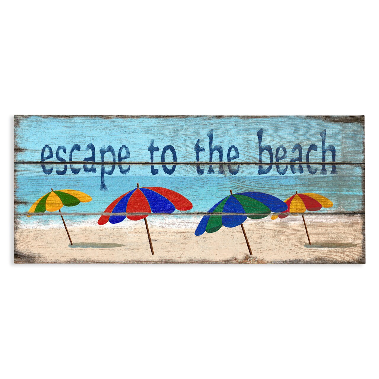 Stupell Industries Beach Escape Umbrellas Canvas, design by Gail Fraser